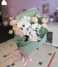 Букет милый в Кодинске Букет цветов из: Хризантемы и Розы в Кодинске