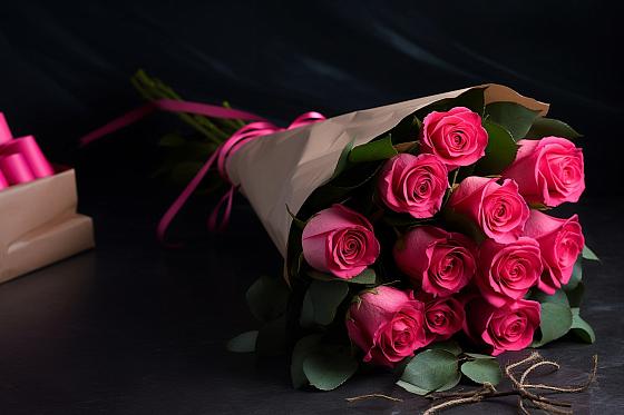 Букет 11 роз Пинк в Кодинске